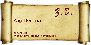 Zay Dorina névjegykártya
